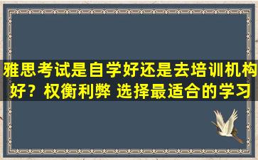 雅思考试是自学好还是去培训机构好？权衡利弊 选择最适合的学习方法